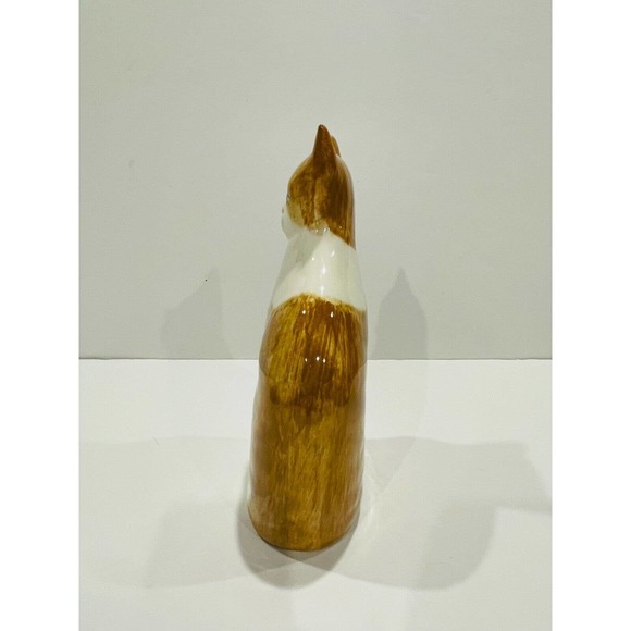 NS GUSTIN CO. Vintage Folk Art Tabby Orange Cat Statue Hand Painted - Picture 5 of 8